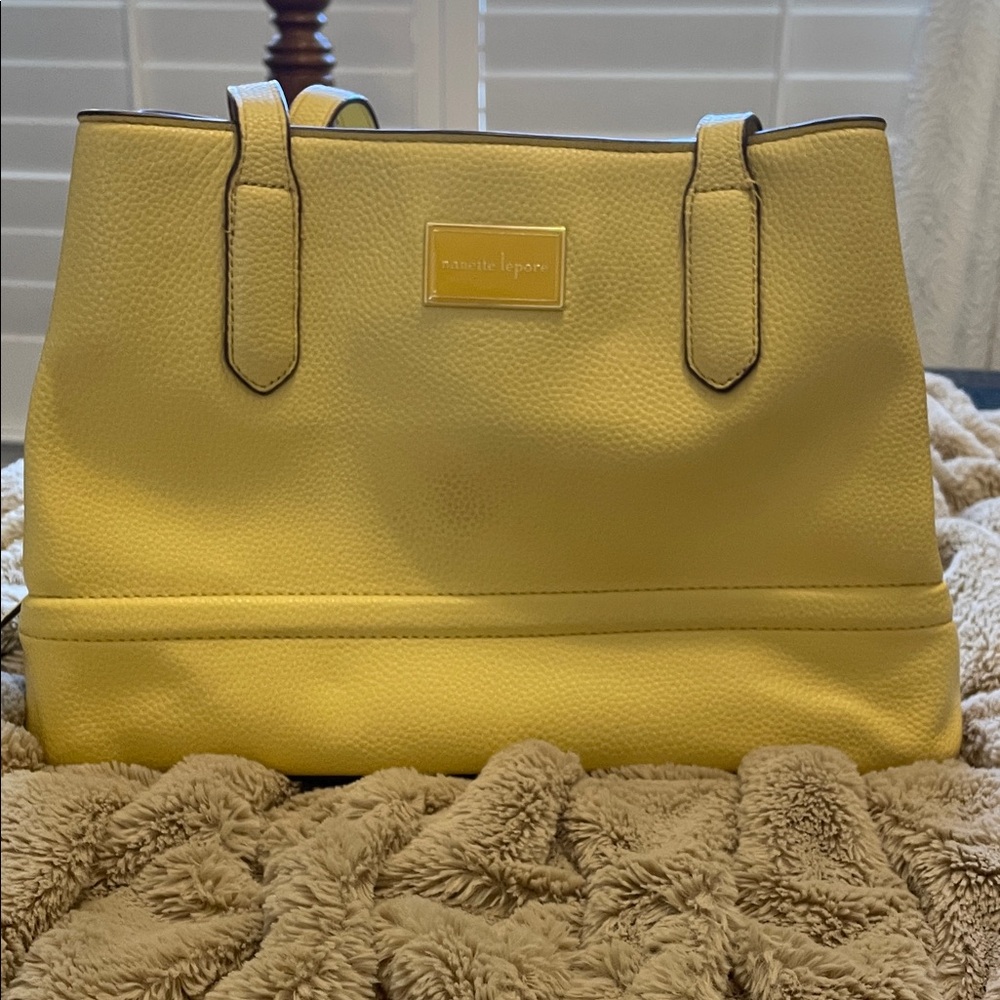 Yellow Leather Tote Bag
